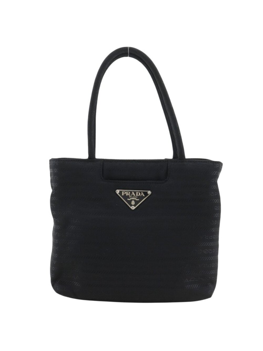Prada Logo Nylon Black Handbag